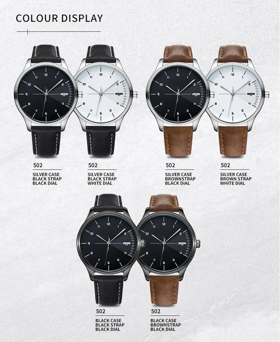 Top marca novo relógio masculino pulseira de couro ultra fino relógio minimalista para homens casual simples quartzo relógios à prova dwaterproof água