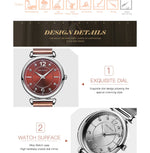 Mini foco 0177 elegante senhoras relógio de quartzo moda luminosa à prova dwaterproof água pulseira metal relógios casuais para mulher relojes de mujer