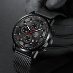 Deyros moda masculina relógios minimalistas negócios casual relógio de quartzo simples masculino malha de aço inoxidável relógio reloj hombre