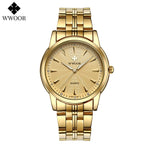 WWOOR-Relógio Masculino De Aço Inoxidável Impermeável De Luxo, Relógio De Quartzo Masculino, Relógios De Moda Casual, Original