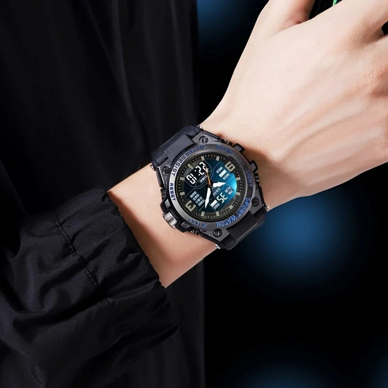 [Relógio cronógrafo digital masculino] Relógio cronógrafo multiesporte Relógio de quartzo digital masculino com alarme data luminosa O Gi ideal