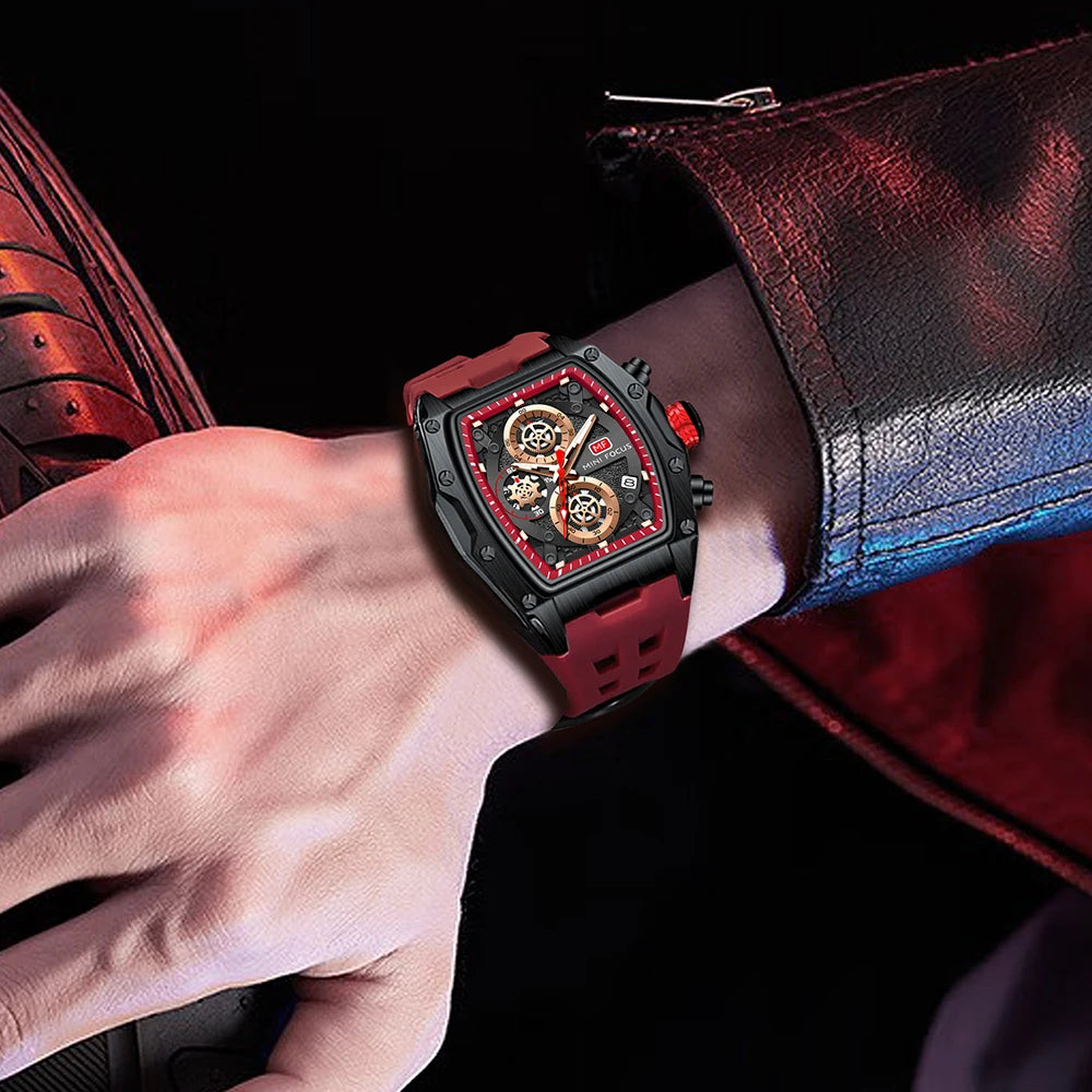 MINI FOCUS Multifuncional Casual Luxo Relógio de Quartzo Relógios para Homens Relógio de Pulso Cronógrafo À Prova D 'Água 0473G