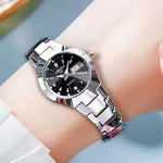 Oruss marca quente relógio feminino de alta qualidade aço inoxidável à prova dwaterproof água ponteiro luminoso semana calendário eleganc relógio quartzo feminino