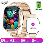 Lige 2025 para android ios gps relógio inteligente feminino 2.01 "tela hd freqüência cardíaca bluetooth chamada bússola ip68 à prova dip68 água masculino smartwatch