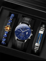 Preto clássico relógio de quartzo masculino dial relógio moda redonda quartzo simples relógio casual para esportes versátil relógio de couro