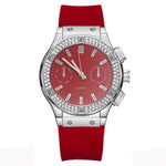 Moda 2025 Relógios Mulher Borracha Luxuosa Marca Casual Diamante Feminino Relogio Feminino Relogio Esportivo Simples