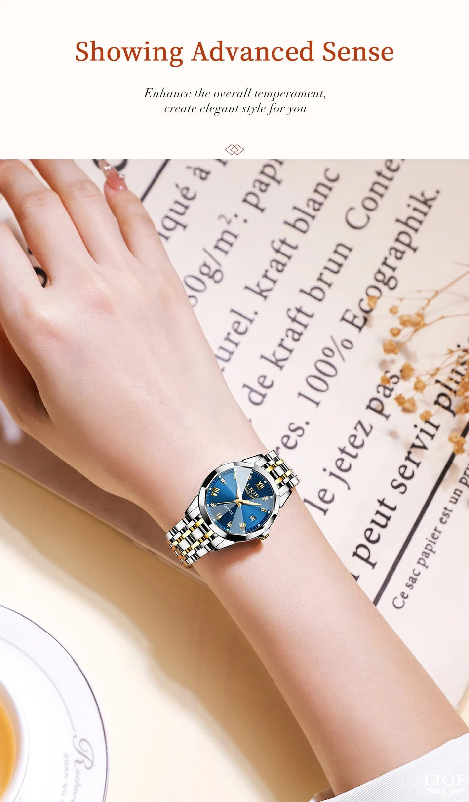 Lige elegante ultrafino estilo nórdico simples movimento de quartzo relógio de pulso feminino moda pulseira de aço inoxidável cinto mulher relógio