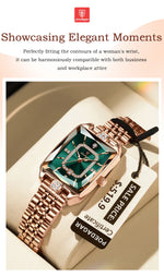 Poedagar relógio de luxo para mulher calendário à prova dwaterproof água alta qualidade senhoras relógio aço inoxidável quartzo relógios femininos elegante + caixa