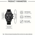 4 pçs moda masculina luxo relógio de pulso de quartzo spearhead pingente colar pulseira anel masculino negócios analógico relógios de aço inoxidável