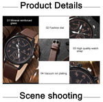 Moda Mens Relógios Esportivos Homem Negócios Quartz Relógio De Pulso De Couro De Luxo Pulseira Homens Relógio Casual