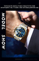 PENGAGAR-Relógio Quartz Masculino, Impermeável, Data Week, Relógio De Pulso Luminoso, Relógios De Aço Inoxidável, Relógio Masculino, Relógio Esportivo