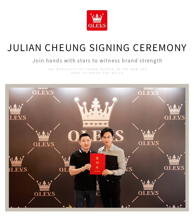 Olevs 5523 marca original relógios femininos moda à prova dwaterproof água pulseira de couro relógio de quartzo para senhora cronógrafo relógio de pulso luminoso