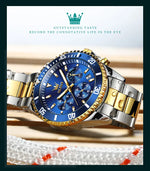 Olevs 2870 relógio masculino 42.5mm grande mostrador cronógrafo fase da lua relógios esportivos à prova dwaterproof água moda original relógio de quartzo para homem 2025