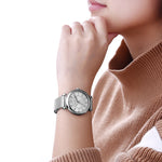 Mini foco 0177 elegante senhoras relógio de quartzo moda luminosa à prova dwaterproof água pulseira metal relógios casuais para mulher relojes de mujer