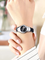 Oruss marca quente relógio feminino de alta qualidade aço inoxidável à prova dwaterproof água ponteiro luminoso semana calendário eleganc relógio quartzo feminino