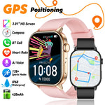 Lige 2025 para android ios gps relógio inteligente feminino 2.01 "tela hd freqüência cardíaca bluetooth chamada bússola ip68 à prova dip68 água masculino smartwatch