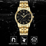 WWOOR-Relógio Masculino De Aço Inoxidável Impermeável De Luxo, Relógio De Quartzo Masculino, Relógios De Moda Casual, Original