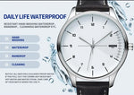 Top marca novo relógio masculino pulseira de couro ultra fino relógio minimalista para homens casual simples quartzo relógios à prova dwaterproof água