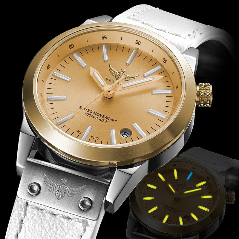 Yelang v1010 36mm relógio feminino elegante relógio de quartzo para mulheres estudante moda à prova dwaterproof água relógios safira presente luxo luminoso