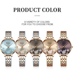 CURREN-quartzo relógios para mulheres, simples pulseira de aço inoxidável, flor Design Dial, moda