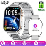 Lige 2025 para android ios gps relógio inteligente feminino 2.01 "tela hd freqüência cardíaca bluetooth chamada bússola ip68 à prova dip68 água masculino smartwatch