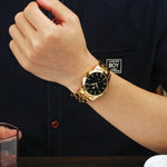 WWOOR-Relógio Masculino De Aço Inoxidável Impermeável De Luxo, Relógio De Quartzo Masculino, Relógios De Moda Casual, Original