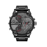 Relógio masculino luxuoso de aço inoxidável – Relógio de quartzo com mostrador analógico grande para negócios e roupas casuais – Cronógrafo esportivo à prova d'água