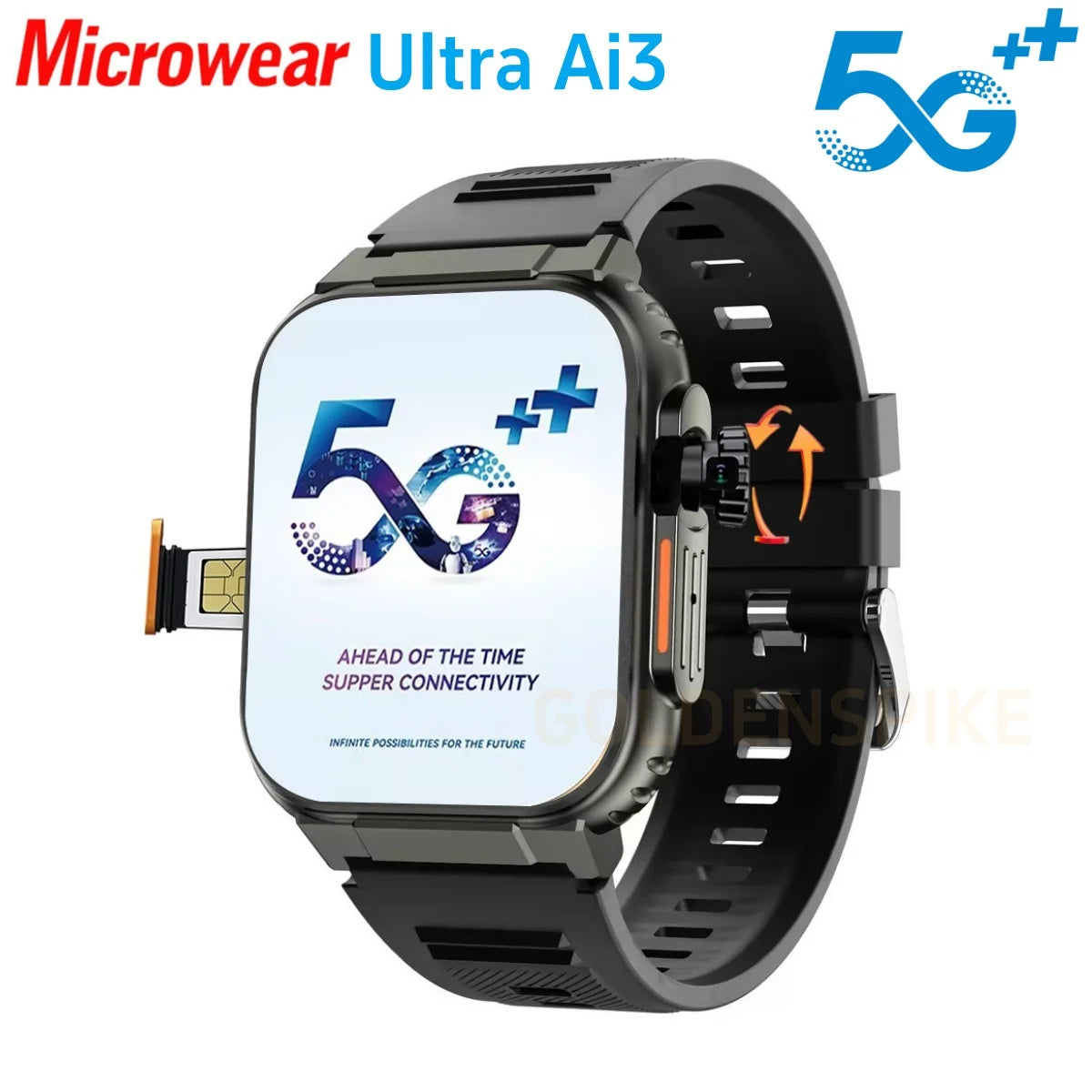 Microwear Ultra Ai3 Smartwatch 5G com Câmera Rotativa - ELITAN RELÓGIO
