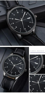 Top marca novo relógio masculino pulseira de couro ultra fino relógio minimalista para homens casual simples quartzo relógios à prova dwaterproof água